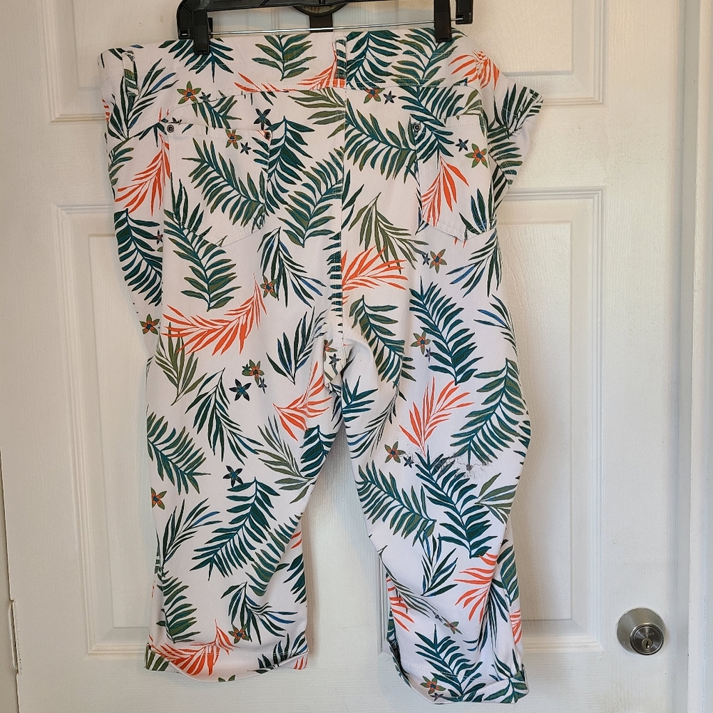 Terra & Sky Woman's Capri's, Size: 4x, Color: Whi… - image 1